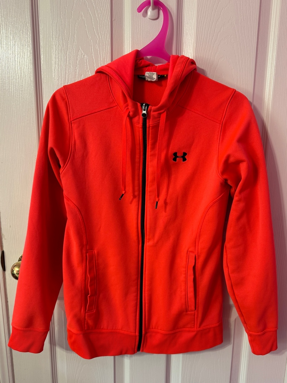 Under Armour Women's Pink Full-Zip Hooded Sweater